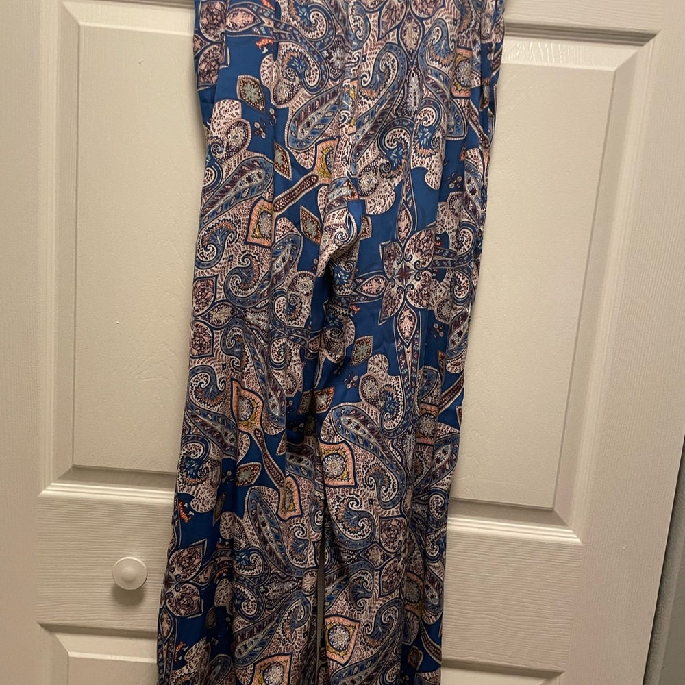 Anthropologie Elevenses Ines Wide Leg Pants Palazzo Paisley Sz M - Picture 5 of 6